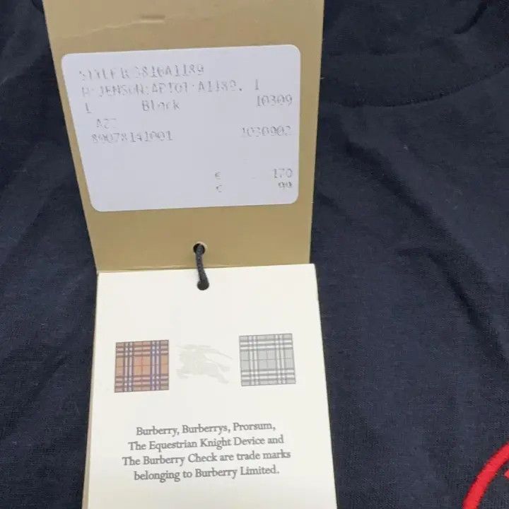 Burberry Burberry Black Logo Short Sleeve T-Shirt 0079 Size L / US 10 / IT 46 - 7 Thumbnail