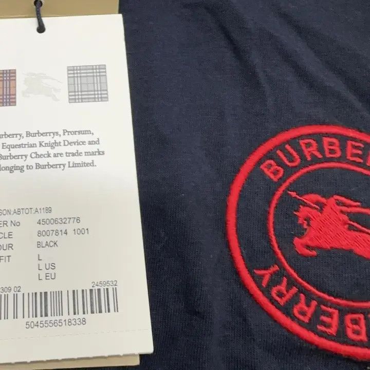 Burberry Burberry Black Logo Short Sleeve T-Shirt 0079 Size L / US 10 / IT 46 - 9 Thumbnail