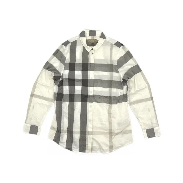 Burberry Burberry Gray Plaid Long Sleeve Shirt for Women 0079 Size M / US 6-8 / IT 42-44 - 2 Thumbnail