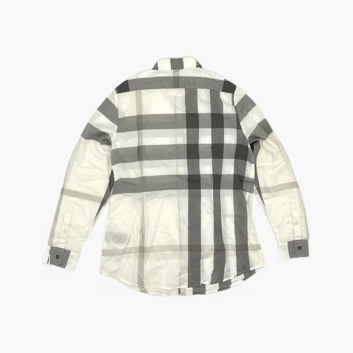 Burberry Burberry Gray Plaid Long Sleeve Shirt for Women 0079 Size M / US 6-8 / IT 42-44 - 3 Thumbnail