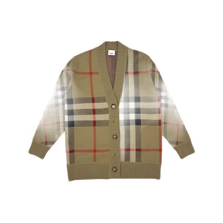 Burberry Burberry Classic Plaid Wool Cardigan for Women 0079 Size M / US 6-8 / IT 42-44 - 2 Thumbnail