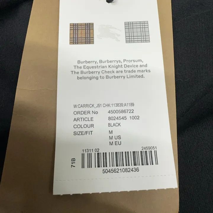 Burberry Burberry Logo Plaid Black Casual Short Sleeve T-Shirt 0079 Size M / US 6-8 / IT 42-44 - 14 Thumbnail