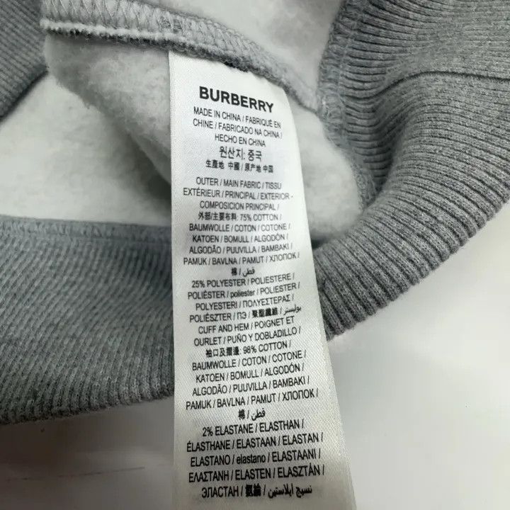 Burberry Burberry Grey Logo Embroidered Zip-Up Hoodie 0079 Size M / US 6-8 / IT 42-44 - 4 Thumbnail