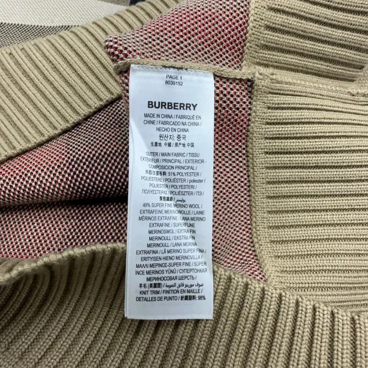 Burberry Burberry Wool Knit Sweater in Classic Beige 0079 Size S / US 4 / IT 40 - 4 Thumbnail