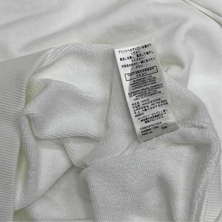 Burberry Burberry White Logo Print Long Sleeve Sweatshirt 0079 Size S / US 4 / IT 40 - 3 Thumbnail