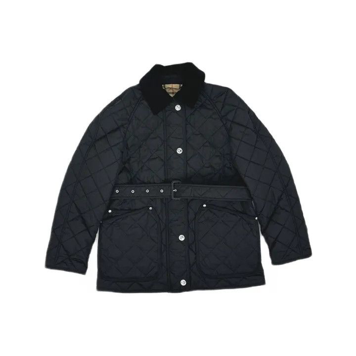 Burberry Burberry Black Waist-Cinched Quilted Jacket 0079 Size S / US 4 / IT 40 - 2 Thumbnail