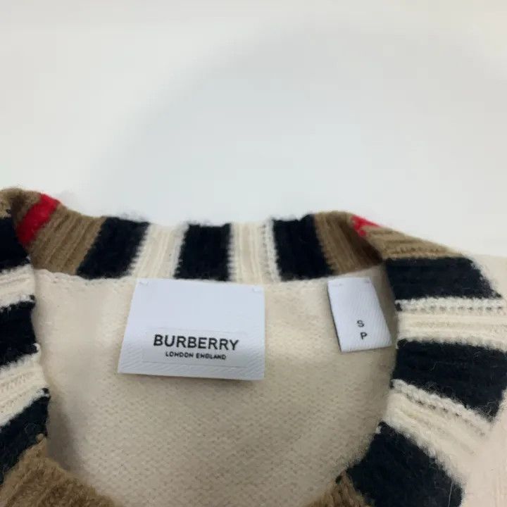 Burberry Burberry White Logo Striped Knit Sweater 0079 Size S / US 4 / IT 40 - 12 Thumbnail