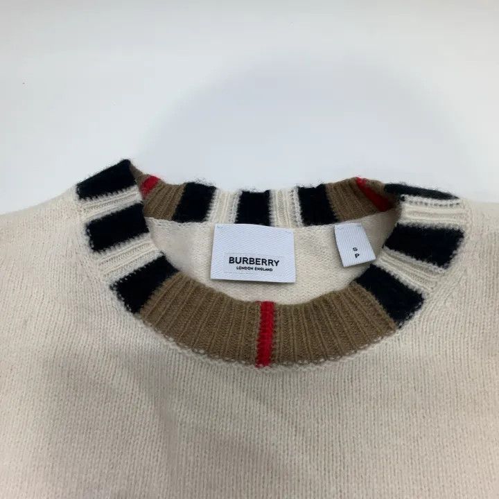 Burberry Burberry White Logo Striped Knit Sweater 0079 Size S / US 4 / IT 40 - 13 Thumbnail