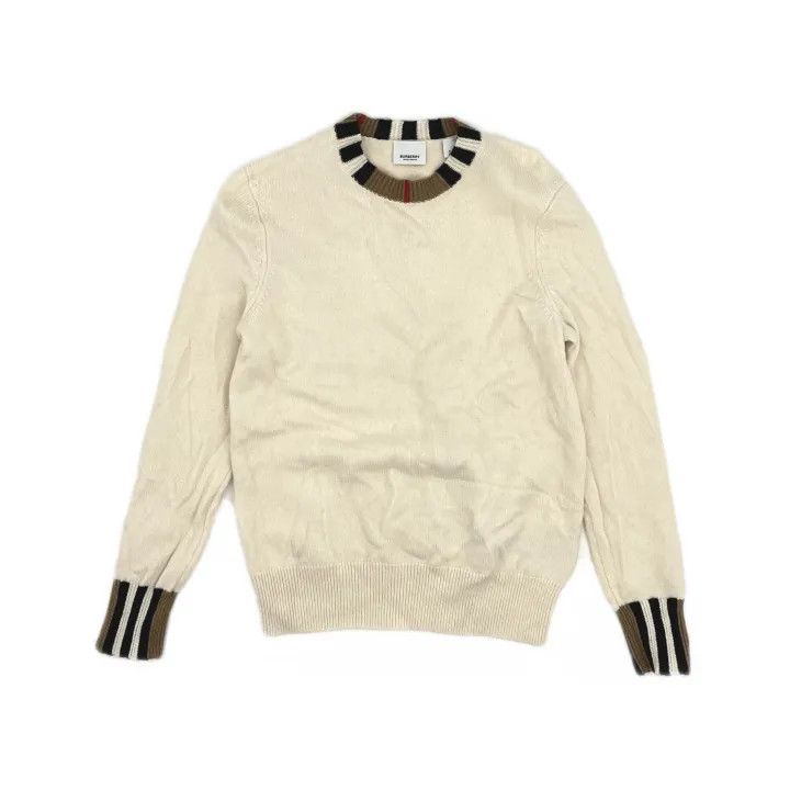 Burberry Burberry White Logo Striped Knit Sweater 0079 Size S / US 4 / IT 40 - 2 Thumbnail