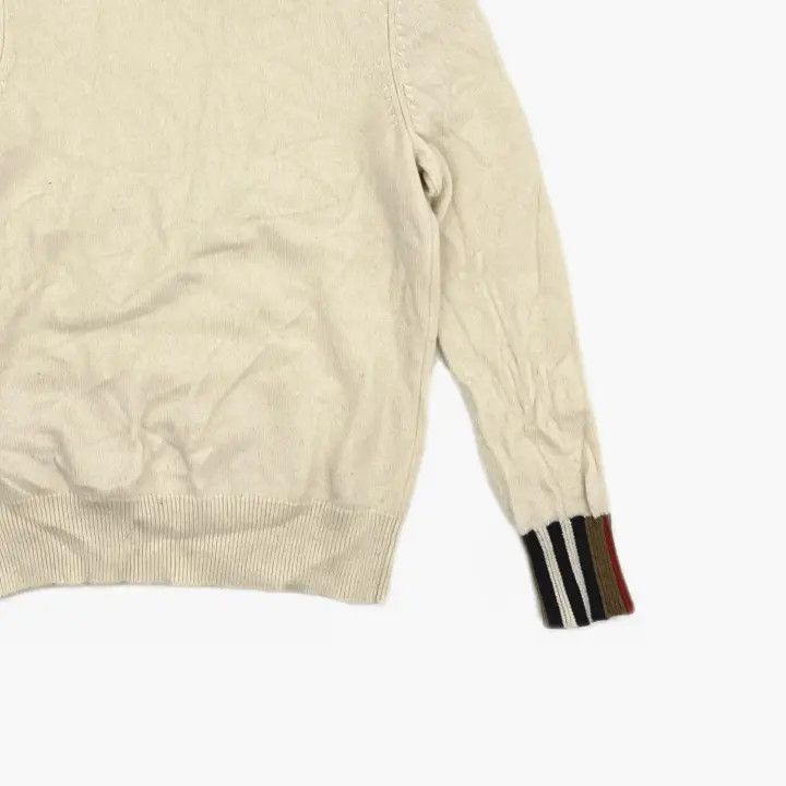 Burberry Burberry White Logo Striped Knit Sweater 0079 Size S / US 4 / IT 40 - 6 Thumbnail