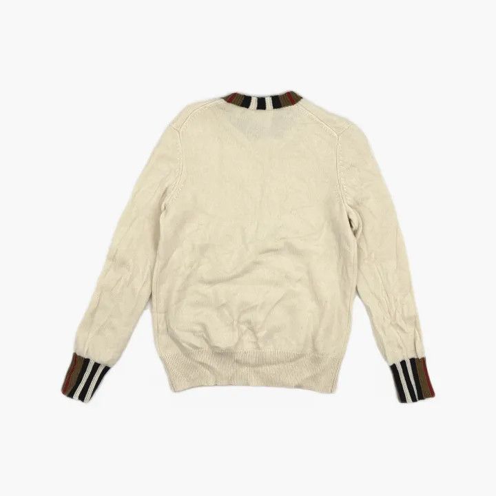 Burberry Burberry White Logo Striped Knit Sweater 0079 Size S / US 4 / IT 40 - 3 Thumbnail