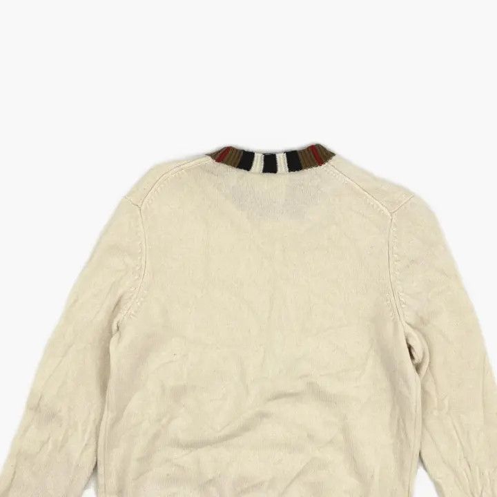Burberry Burberry White Logo Striped Knit Sweater 0079 Size S / US 4 / IT 40 - 4 Thumbnail