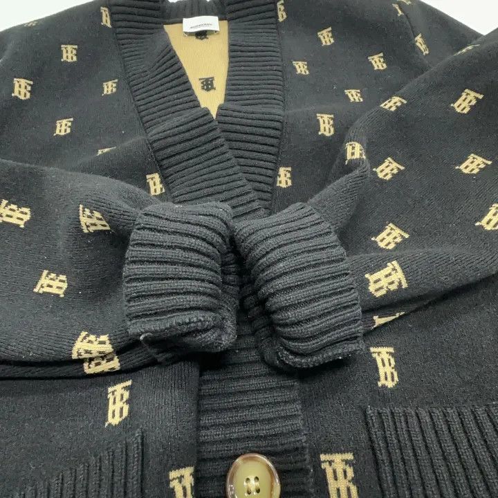 Burberry Burberry Black Logo Knit Cardigan for Women 0079 Size S / US 4 / IT 40 - 9 Thumbnail