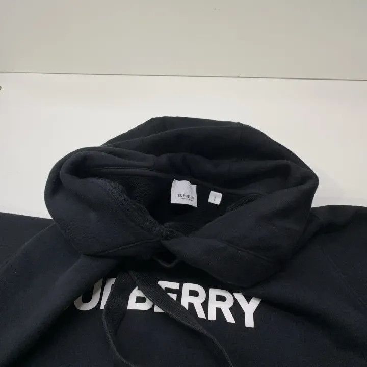 Burberry Burberry Black Logo Print Hooded Sweatshirt 0079 Size S / US 4 / IT 40 - 6 Thumbnail
