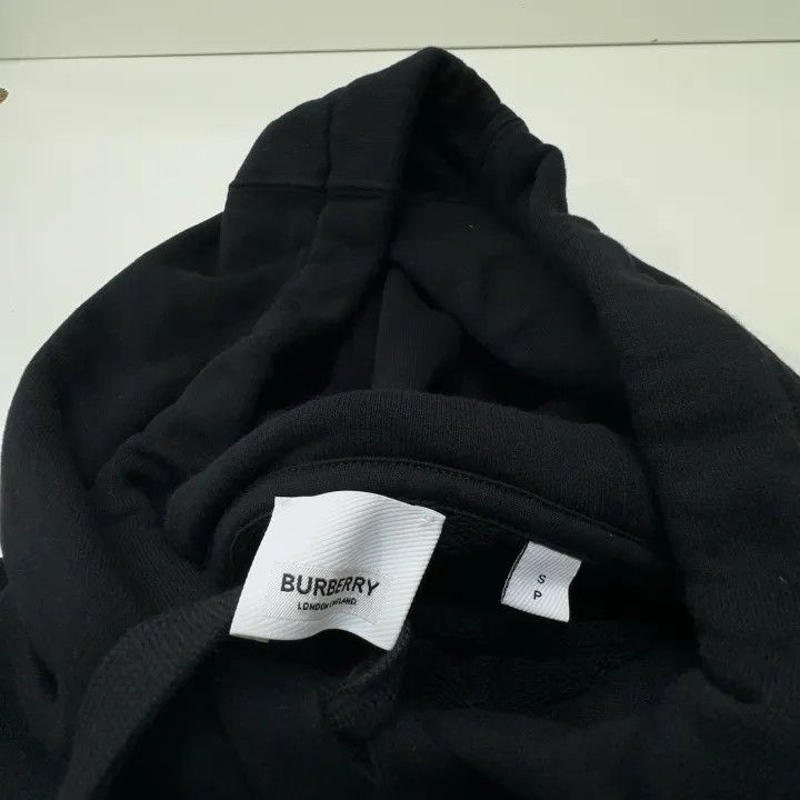 Burberry Burberry Black Logo Print Hooded Sweatshirt 0079 Size S / US 4 / IT 40 - 4 Thumbnail