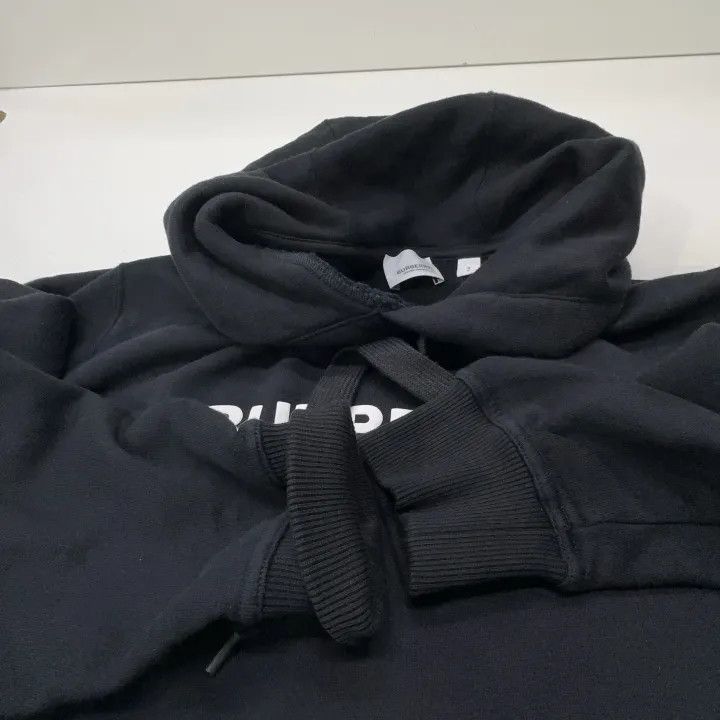 Burberry Burberry Black Logo Print Hooded Sweatshirt 0079 Size S / US 4 / IT 40 - 7 Thumbnail