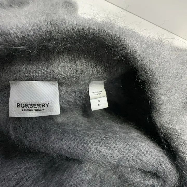 Burberry Burberry Gray Plaid Blend Mohair Sweater 0079 Size S / US 4 / IT 40 - 4 Thumbnail