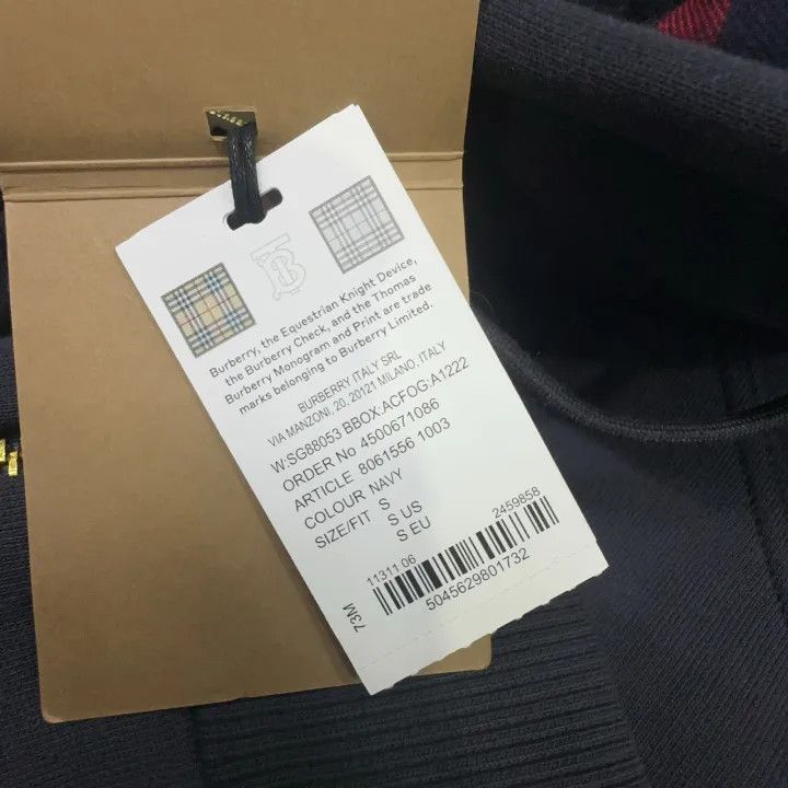 Burberry Burberry Blue Color Block Hooded Sweatshirt 0079 Size S / US 4 / IT 40 - 5 Thumbnail