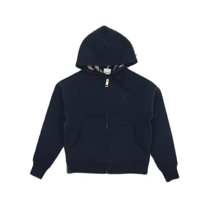 Burberry Burberry Blue Color Block Hooded Sweatshirt 0079 Size S / US 4 / IT 40 - 2 Thumbnail