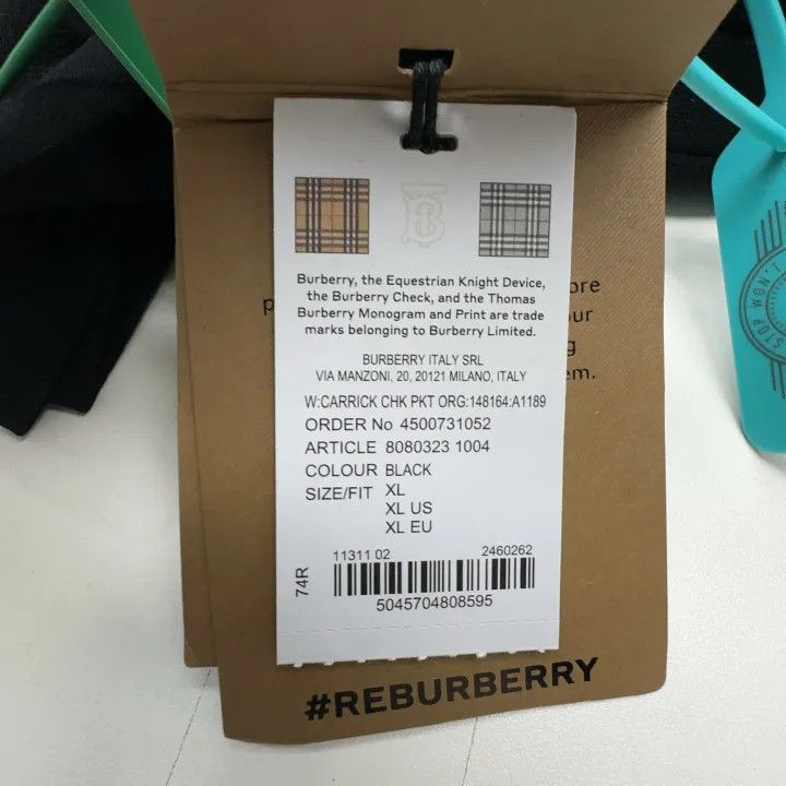 Burberry Burberry Black Check Pocket Short Sleeve T-Shirt 0079 Size XL / US 12-14 / IT 48-50 - 3 Thumbnail
