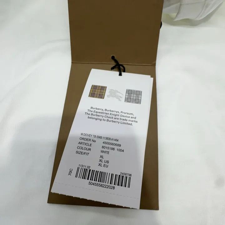 Burberry Burberry Monogram Logo Cotton T-Shirt White 0079 Size XL / US 12-14 / IT 48-50 - 11 Thumbnail