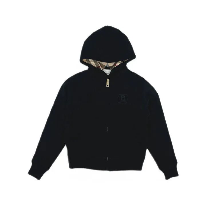 Burberry Burberry Black Hoodie with Check Lining 0079 Size XS / US 0-2 / IT 36-38 - 2 Thumbnail