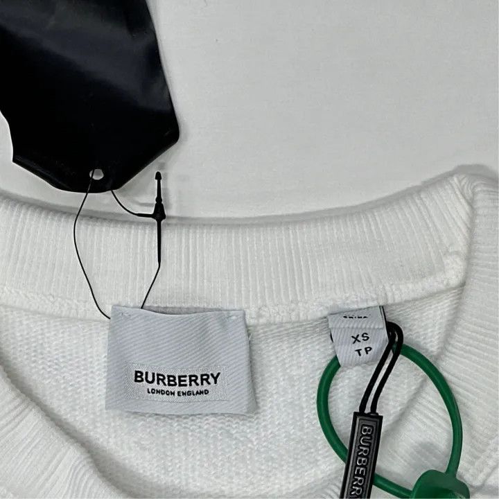 Burberry Burberry White Logo Print Long Sleeve Sweatshirt 0079 Size XS / US 0-2 / IT 36-38 - 3 Thumbnail