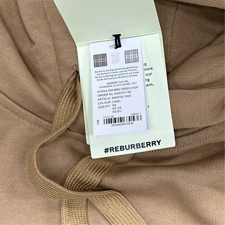 Burberry Burberry Camel Logo Print Women's Hoodie 0079 Size XS / US 0-2 / IT 36-38 - 4 Thumbnail