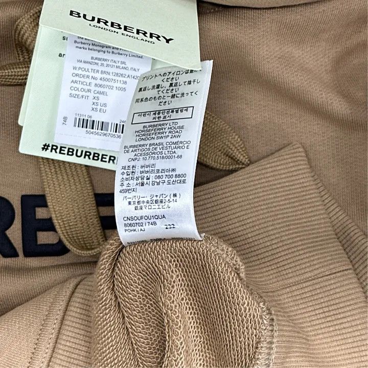 Burberry Burberry Camel Logo Print Women's Hoodie 0079 Size XS / US 0-2 / IT 36-38 - 6 Thumbnail