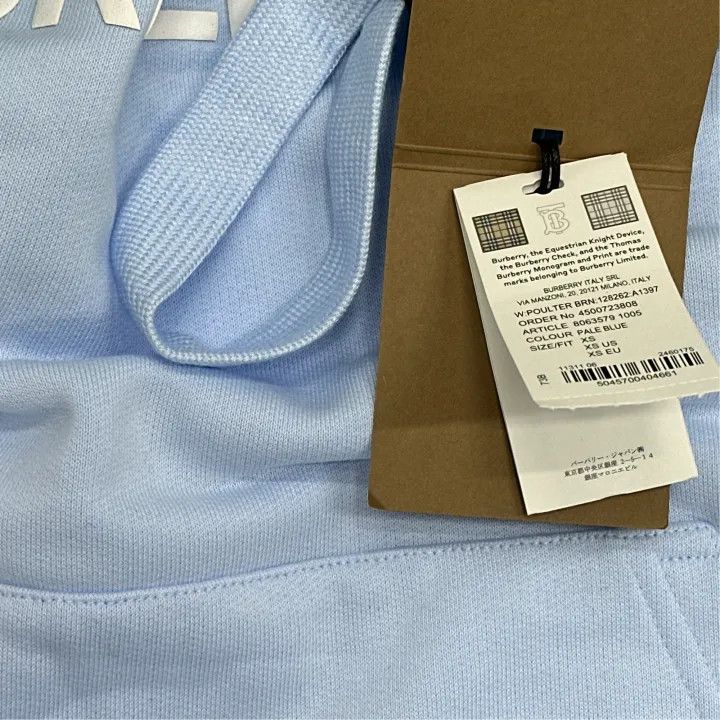 Burberry Burberry Light Blue Logo Hoodie for Women 0079 Size XS / US 0-2 / IT 36-38 - 4 Thumbnail