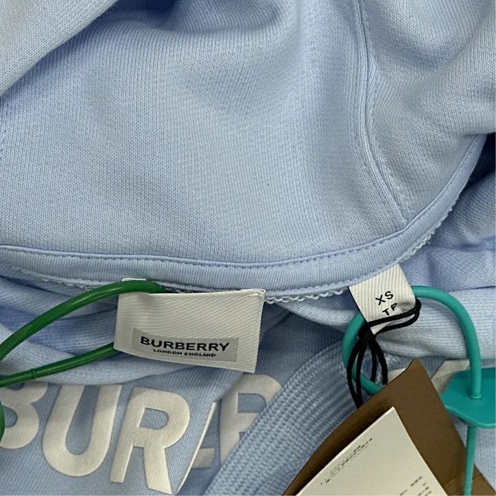 Burberry Burberry Light Blue Logo Hoodie for Women 0079 Size XS / US 0-2 / IT 36-38 - 3 Thumbnail