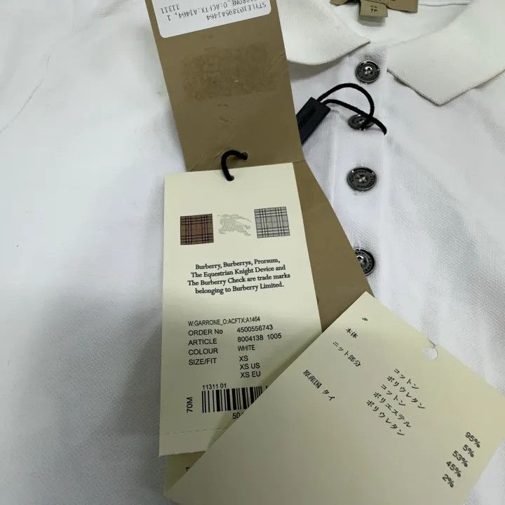 Burberry Burberry Plain Short Sleeve Polo Shirt for Women 0079 Size XS / US 0-2 / IT 36-38 - 5 Thumbnail