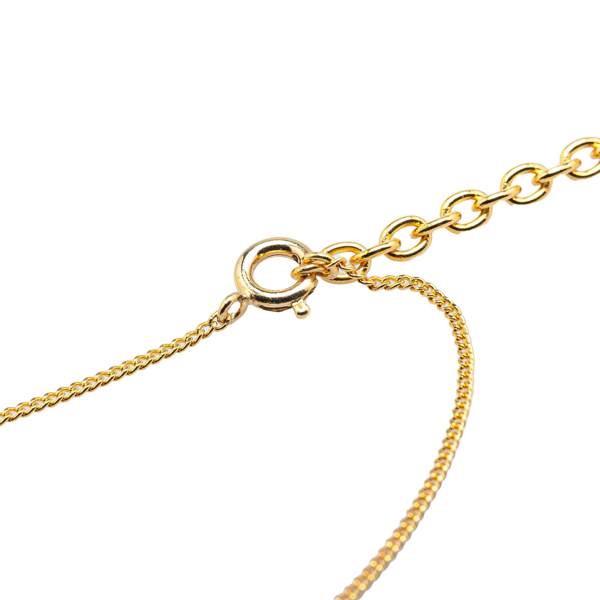 Dior Dior Gold Plated CD Logo Rhinestone Pendant Necklace Size ONE SIZE - 4 Thumbnail