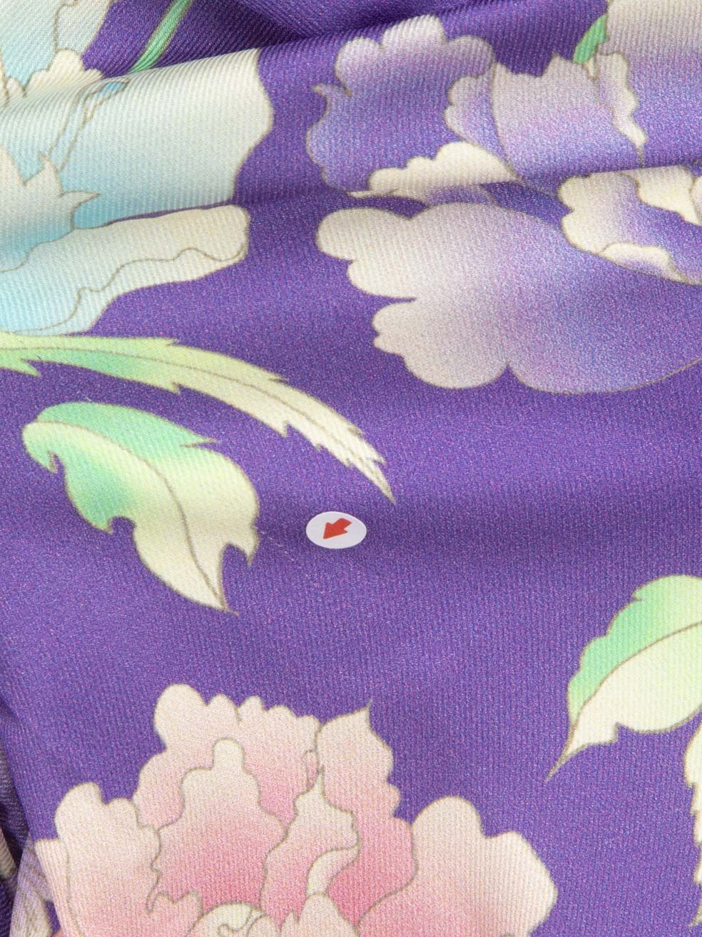Sandro Purple Floral Print Top Size XS / US 0-2 / IT 36-38 - 5 Thumbnail
