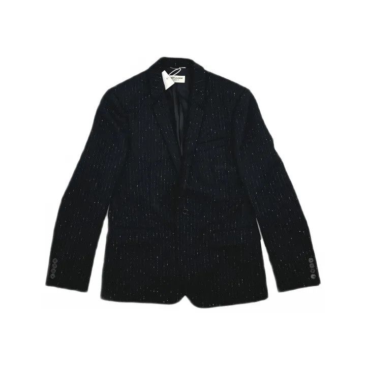 Saint Laurent Paris Yves Saint Laurent Black Striped Blazer Jacket 0079 Size L / US 10 / IT 46 - 2 Thumbnail