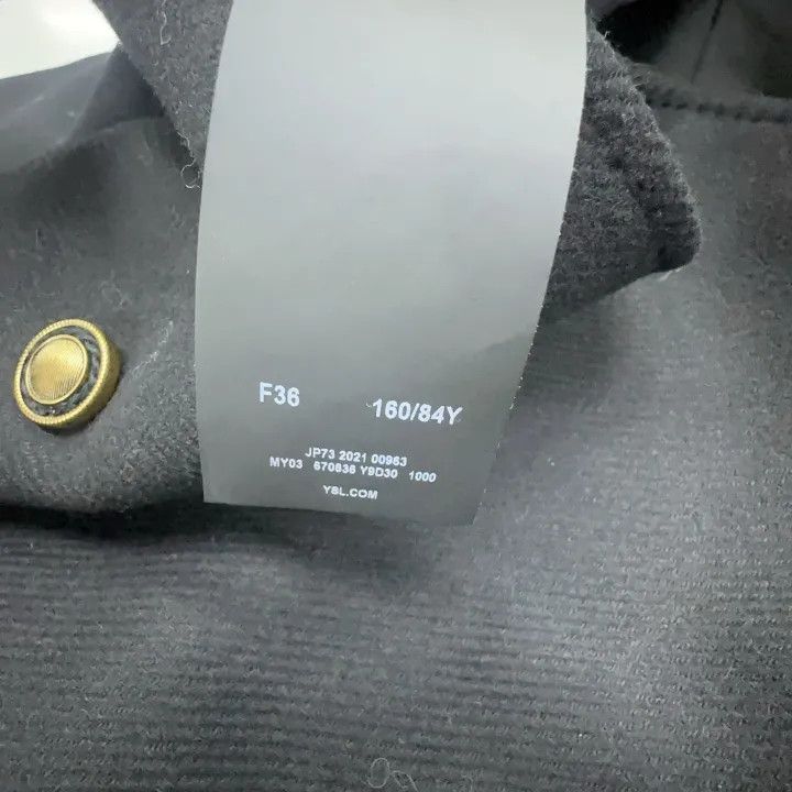 Saint Laurent Paris Yves Saint Laurent Double-Breasted Long Coat 0079 Size S / US 4 / IT 40 - 4 Thumbnail