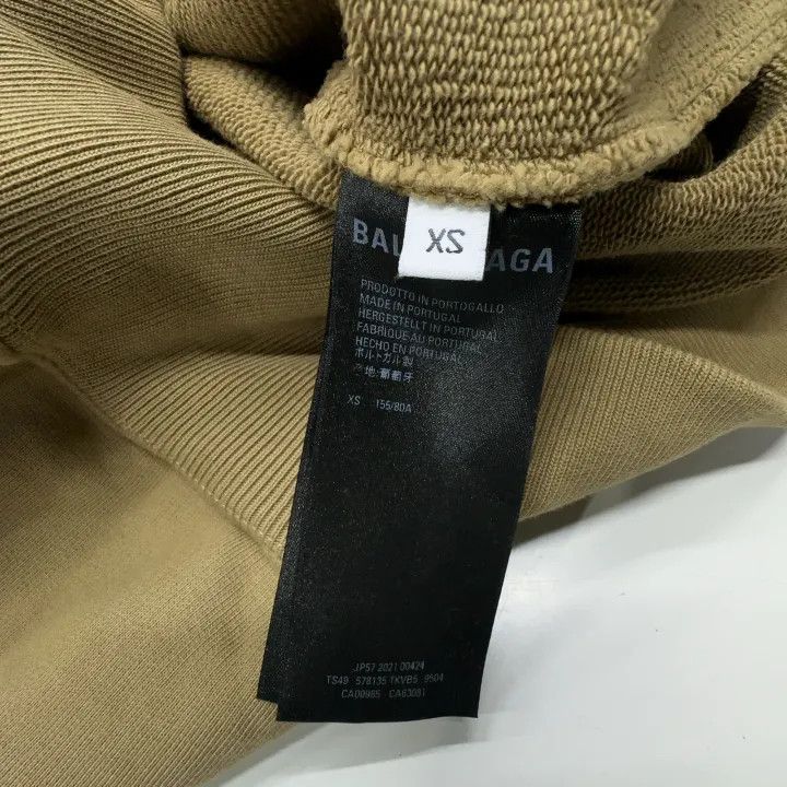 Balenciaga Balenciaga Khaki Cotton Logo Hoodie for Women 0079 Size XS / US 0-2 / IT 36-38 - 5 Thumbnail