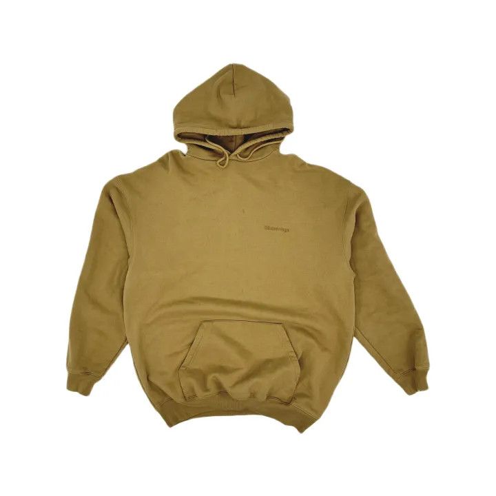 Balenciaga Balenciaga Khaki Cotton Logo Hoodie for Women 0079 Size XS / US 0-2 / IT 36-38 - 2 Thumbnail