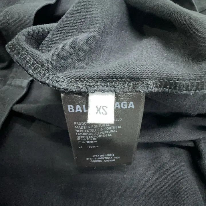 Balenciaga Balenciaga Black Logo Oversized Short Sleeve T-Shirt 0079 Size XS / US 0-2 / IT 36-38 - 4 Thumbnail