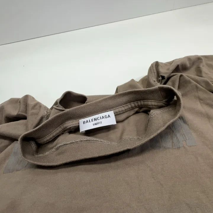 Balenciaga Balenciaga Gray Logo Print Short Sleeve T-Shirt 0079 Size XS / US 0-2 / IT 36-38 - 6 Thumbnail