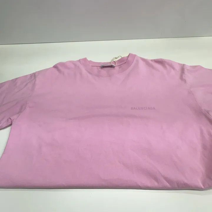 Balenciaga Balenciaga Pink Logo Print Short Sleeve T-Shirt 0079 Size L / US 10 / IT 46 - 7 Thumbnail