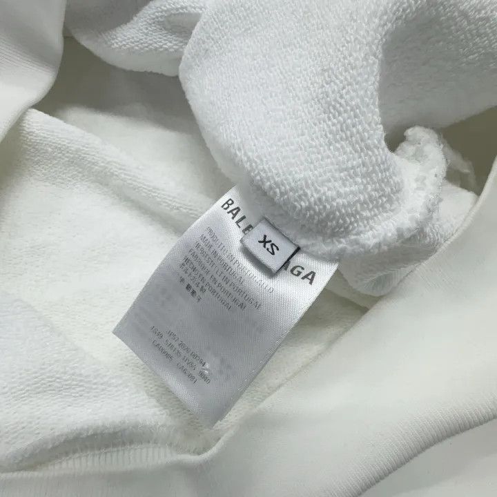 Balenciaga Balenciaga White Hooded Logo Sweatshirt for Women 0079 Size XS / US 0-2 / IT 36-38 - 2 Thumbnail
