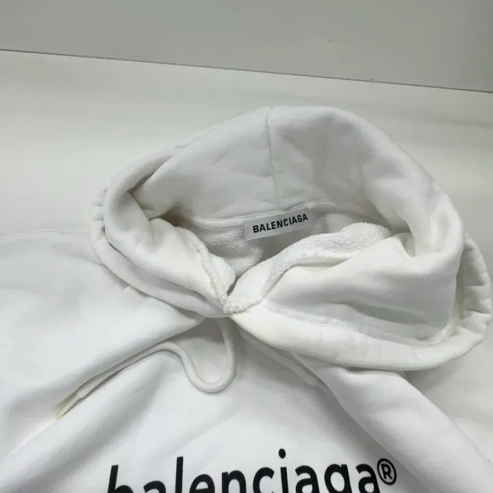 Balenciaga Balenciaga White Hooded Logo Sweatshirt for Women 0079 Size XS / US 0-2 / IT 36-38 - 4 Thumbnail