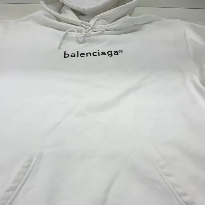 Balenciaga Balenciaga White Hooded Logo Sweatshirt for Women 0079 Size XS / US 0-2 / IT 36-38 - 5 Thumbnail