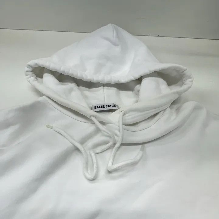 Balenciaga Balenciaga White Hooded Logo Sweatshirt for Women 0079 Size XS / US 0-2 / IT 36-38 - 3 Thumbnail