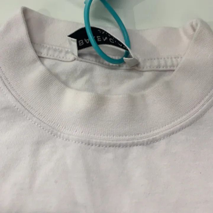 Balenciaga Balenciaga White Logo Print Short Sleeve T-shirt 0079 Size S / US 4 / IT 40 - 6 Thumbnail