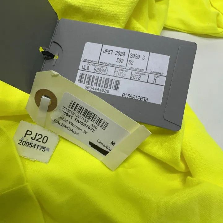 Balenciaga Balenciaga Yellow Logo Printed Casual T-Shirt 0079 Size M / US 6-8 / IT 42-44 - 7 Thumbnail