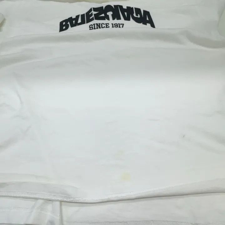Balenciaga Balenciaga White Logo Print Short Sleeve T-Shirt 0079 Size XS / US 0-2 / IT 36-38 - 5 Thumbnail