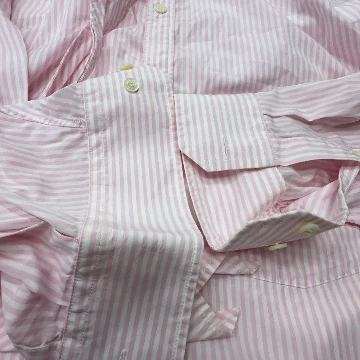 Balenciaga Balenciaga Pink Striped Logo Shirt for Women 0079 Size M / US 6-8 / IT 42-44 - 7 Thumbnail