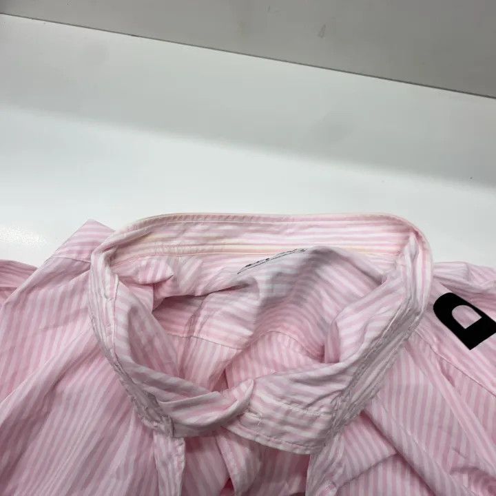 Balenciaga Balenciaga Pink Striped Logo Shirt for Women 0079 Size M / US 6-8 / IT 42-44 - 6 Thumbnail